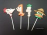 447sp Phiney Ferby Friends Chocolate or Hard Candy Lollipop Mold